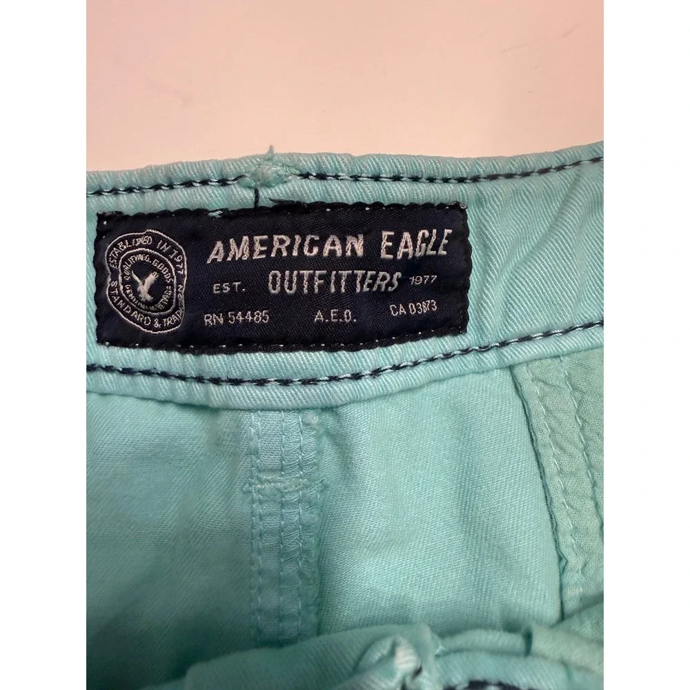 American Eagle Outfitters Classic Mens Shorts 38 Mint Green Turquoise Chino